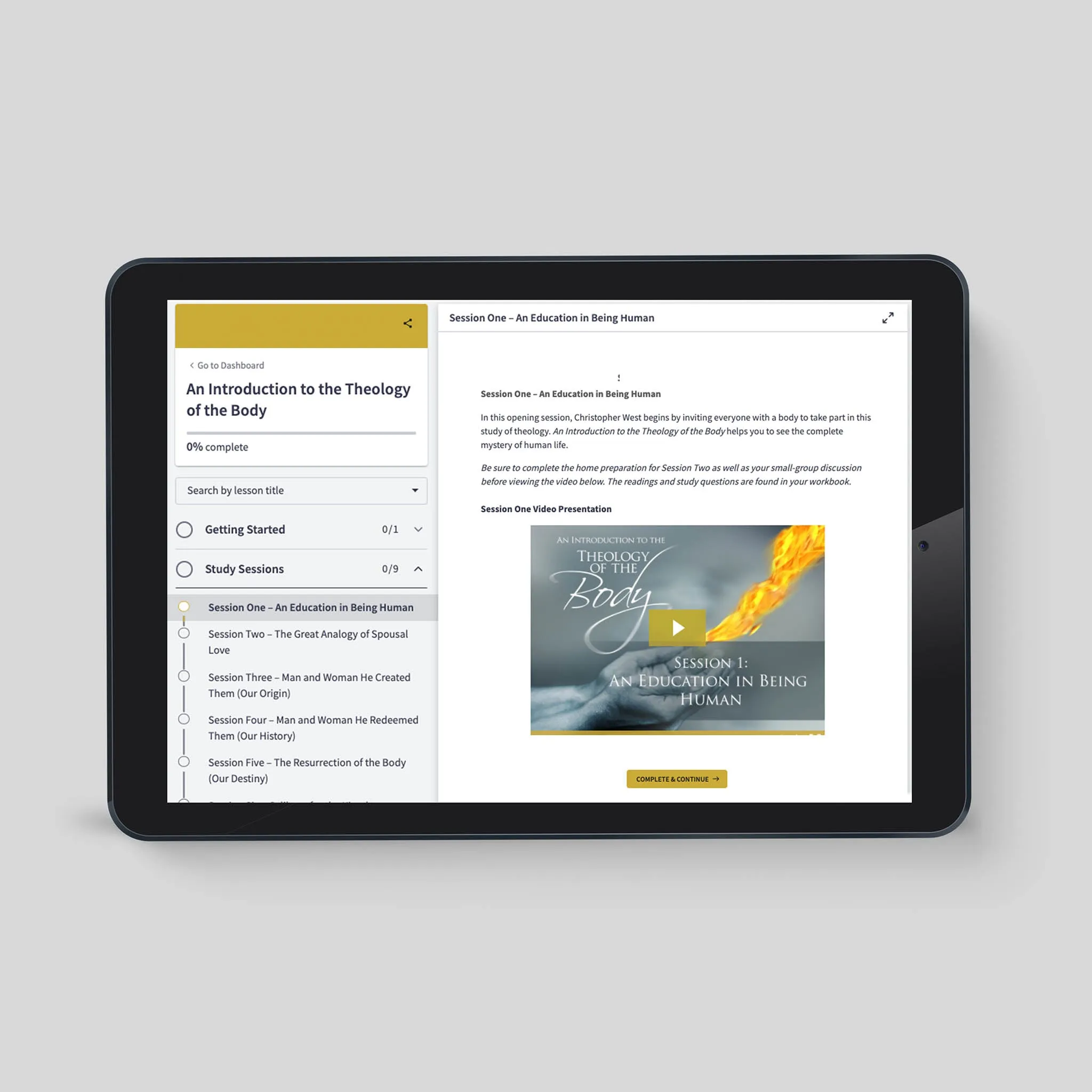 An Introduction to the Theology of the Body, Online Access
