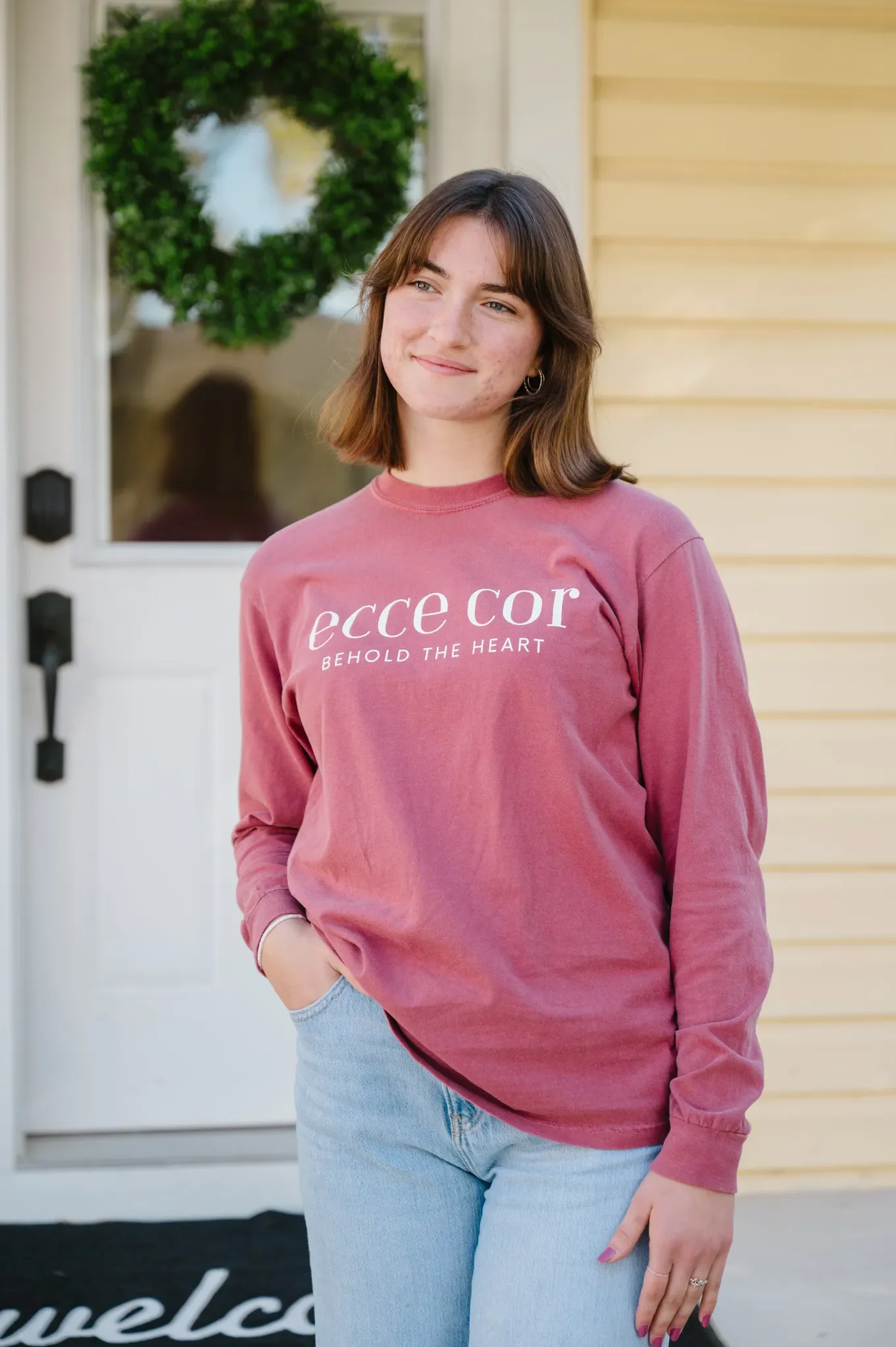 "Ecce Cor" / Sacred Heart of Jesus T-Shirt - Image 5