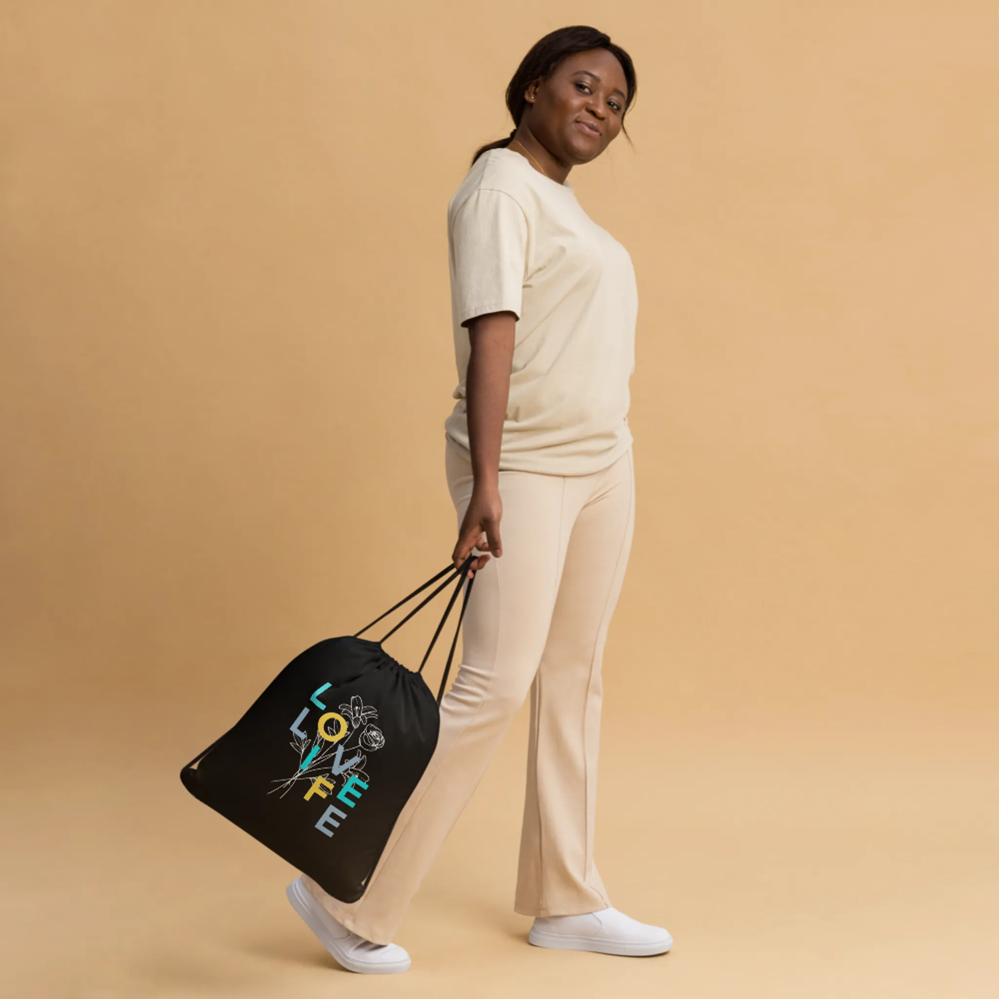 Love Life Drawstring Bag - Image 4