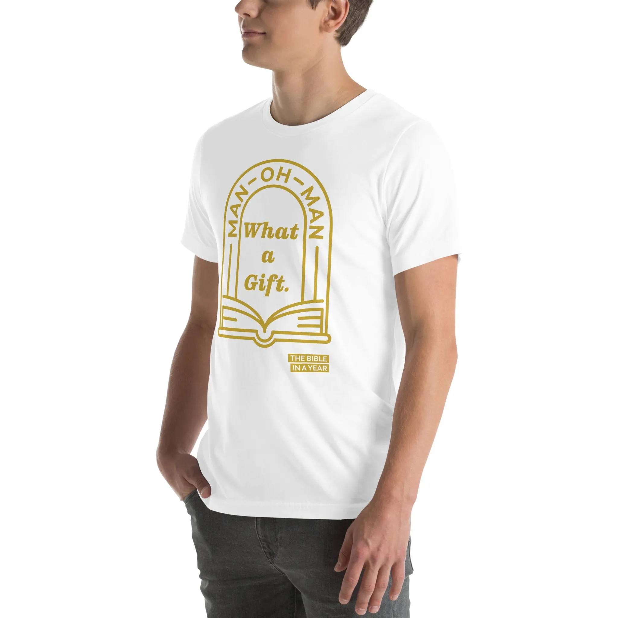 "Man Oh Man" / Bible in a Year Crew T-Shirt - Image 10