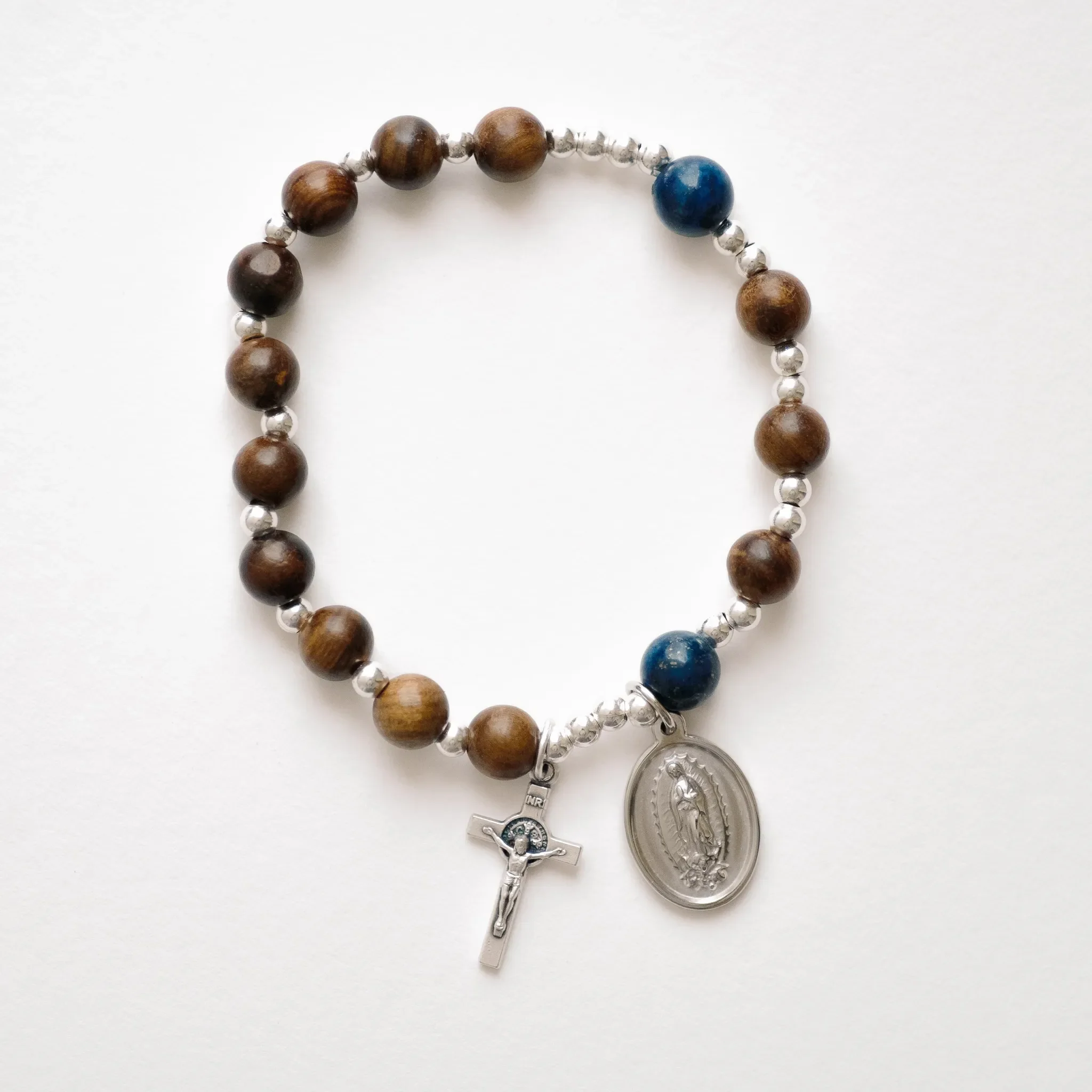 The Rosary in a Year Rosary: 1 Decade Wood/Gemstone Bracelet