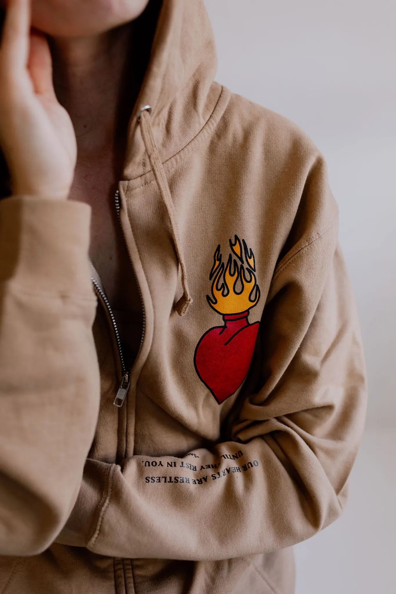 "Our Hearts Are Restless" / St. Augustine Hoodie - Image 5